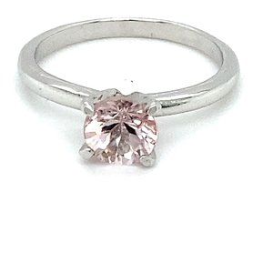 Morganite 1.10ct Platinum Solid Silver Ring